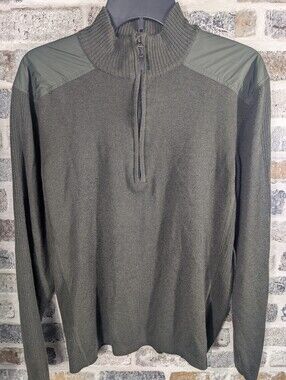 Men's Quarter-Zip Marmot Wool Blend Sweater in Olive Green, Sz.M.